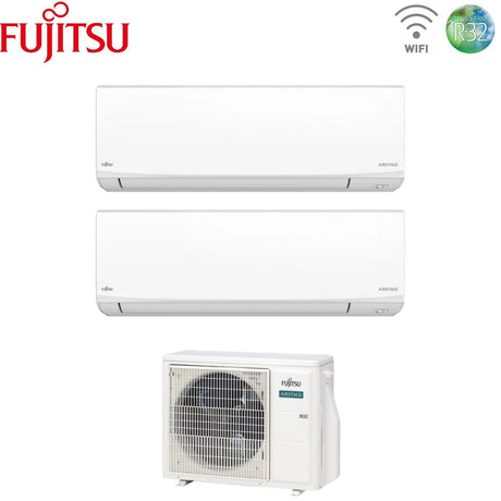 fujitsu condizionatore dual split fujitsu kj white 912 con aoeg14kbca2 r 32 wi fi integrato