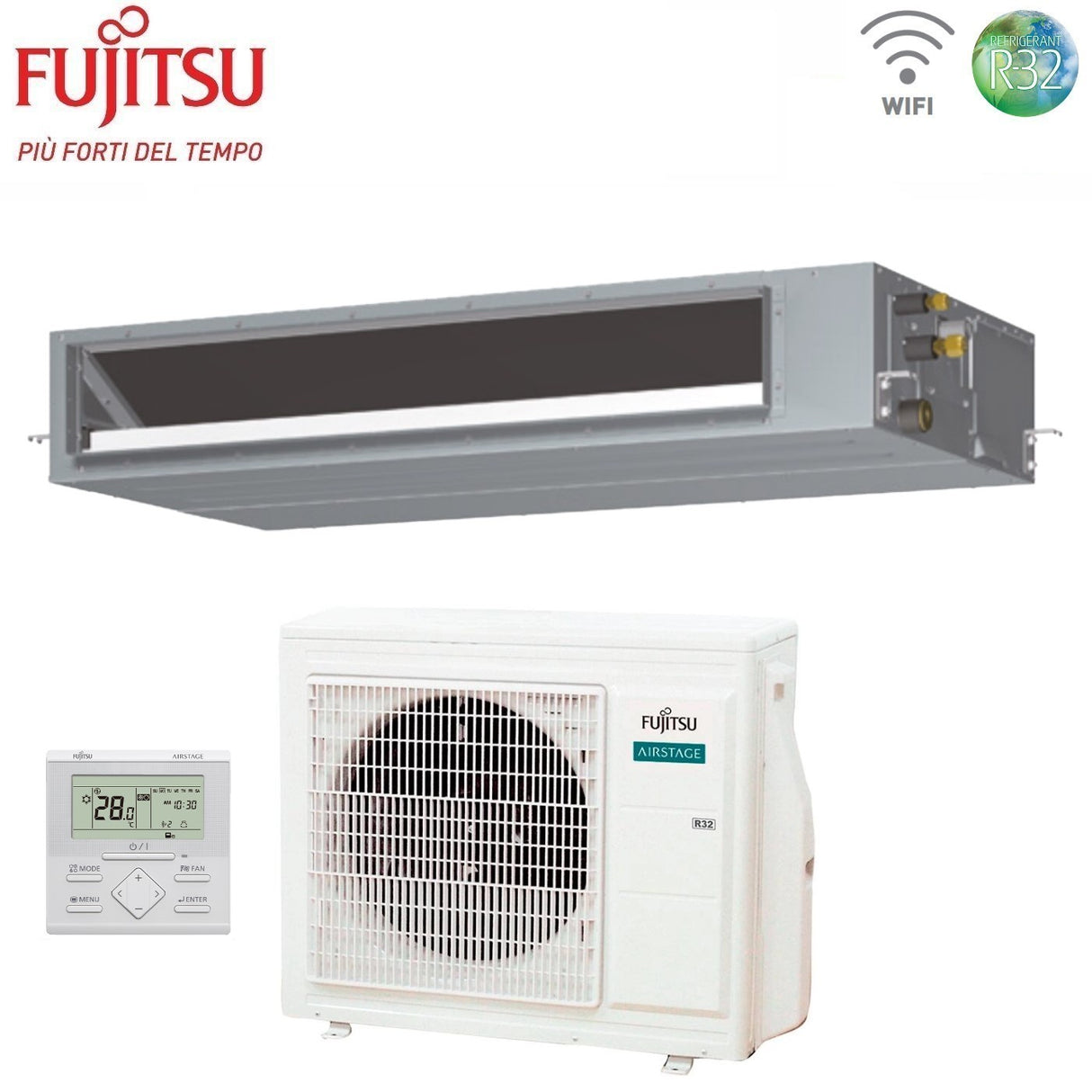 fujitsu condizionatore fujitsu canalizzabile serie kmtap eco 30000 btu arxh30kmtap r 32 wi fi optional