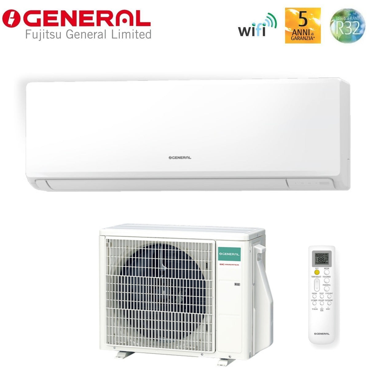 general fujitsu condizionatore general fujitsu kn 7000 btu ashh07knca r 32 wi fi integrato