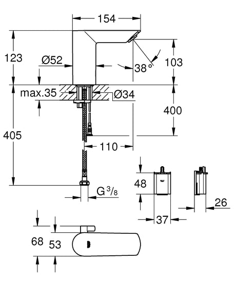 immagine-2-grohe-miscelatore-elettronico-a-infrarossi-grohe-bau-comsopolitan-e-con-dispositivo-di-miscelazione-e-blocco-temperatura
