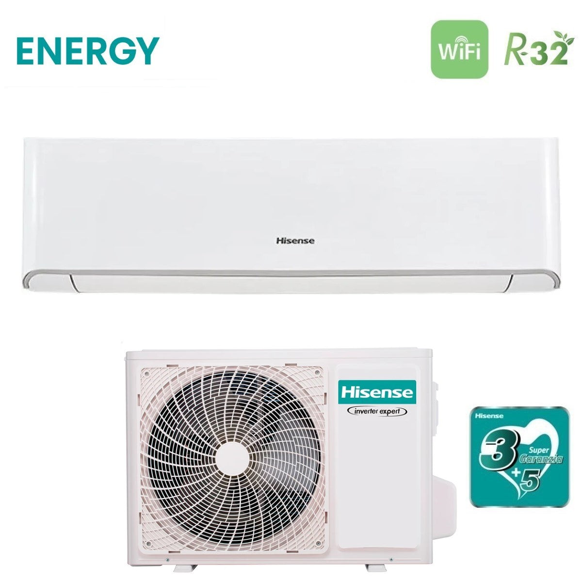 hisense climatizzatore condizionatore hisense inverter serie energy 12000 btu tq35xe0cg qe35xv2xw r 32 wi fi integrato classe aa