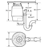 insinkerator dissipatore di rifiuti alimentari insinkerator power premium 700 ec