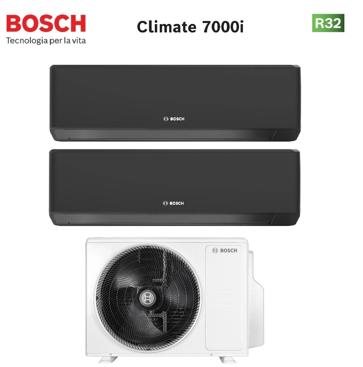 junkers bosch condizionatore dual split bosch climate 7000i black 1212 con 5000m 532 e r 32 wi fi integrato