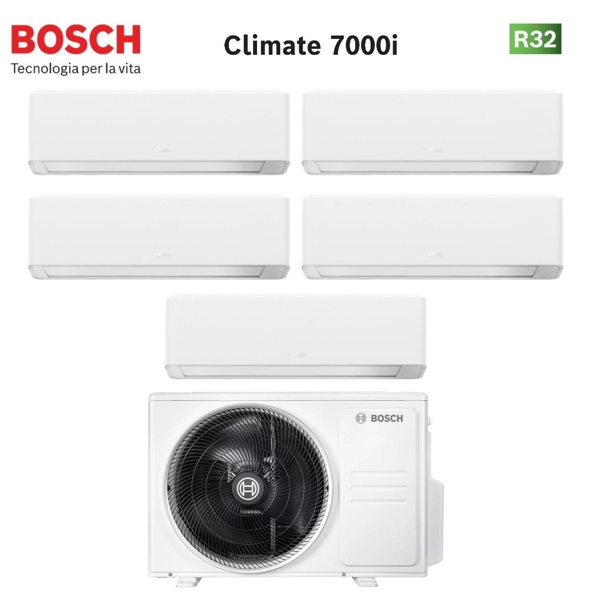 junkers bosch condizionatore penta split bosch climate 7000i white 77999 con 5000m 1054 e r 32 wi fi integrato