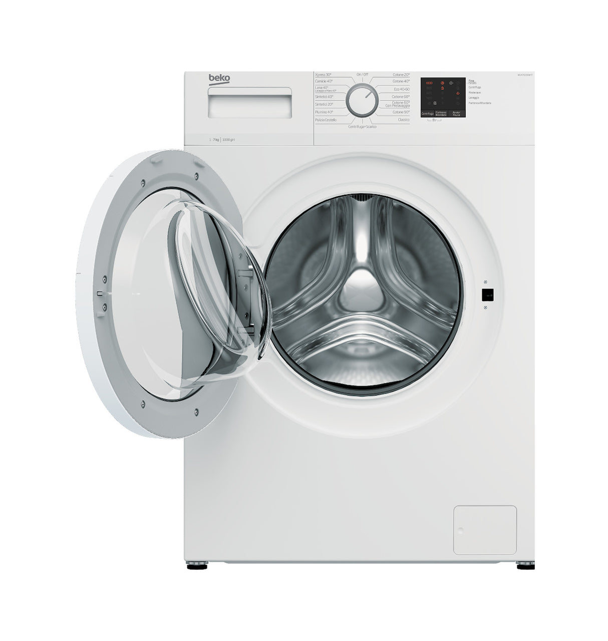 lavatrice a libera installazione beko a carico frontale 7 kg 1000 giri min codice wux71031w colore bianco