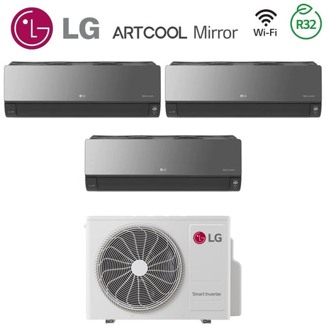 lg climatizzatore condizionatore lg trial split inverter serie artcool uv nano mirror 9912 con mu3r21 r 32 wi fi integrato 9000900012000