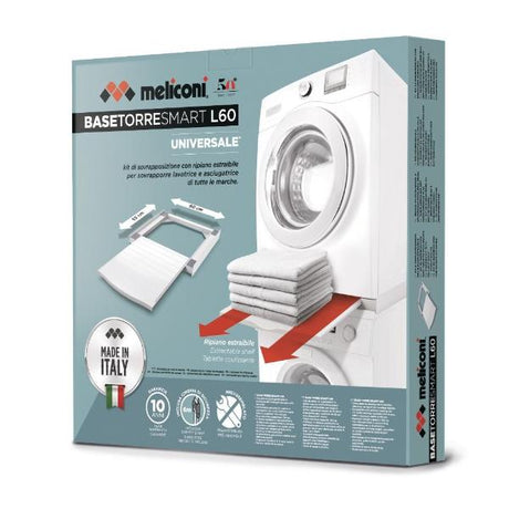 meliconi kit sovrapposizione lavatrice asciugatrice meliconi torre smart l60 con ripiano estraibile universale 60 cm bianco