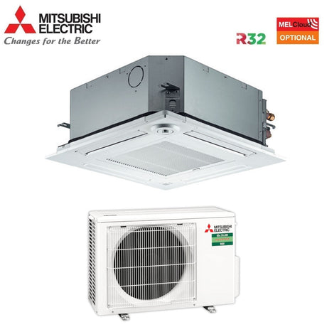 mitsubishi electric climatizzatore condizionatore mitsubishi electric inverter cassetta 12000 btu slz m35fa r 32 wi fi optional con telecomando e griglia incluso