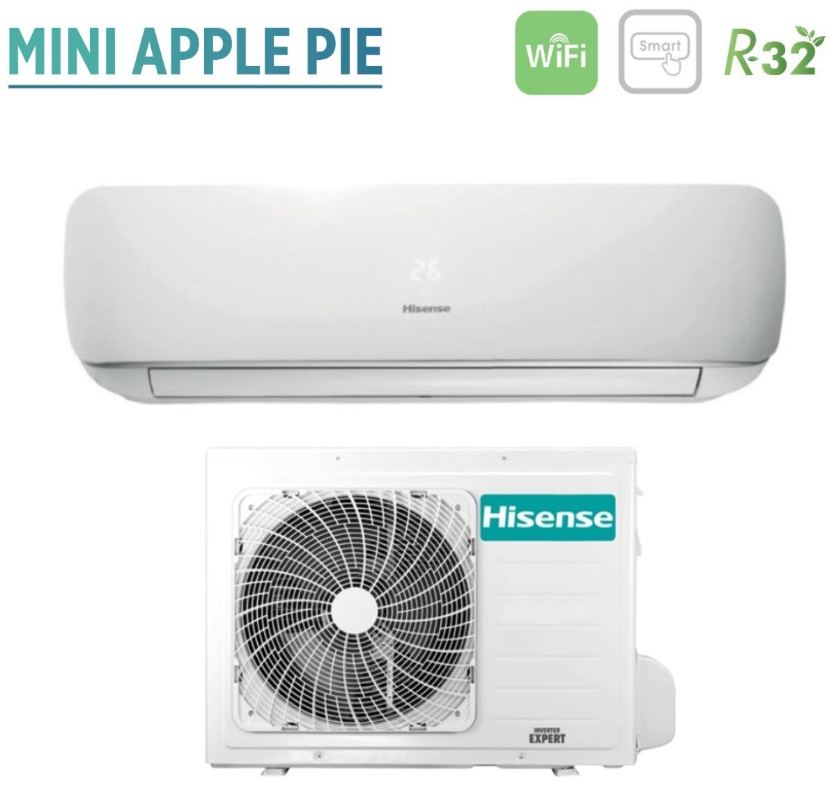 offerta climatizzatore condizionatore hisense inverter serie mini apple pie 12000 btu tg35ve00g _ cf35mr04w r 32 wi fi integrato classe a__ a_