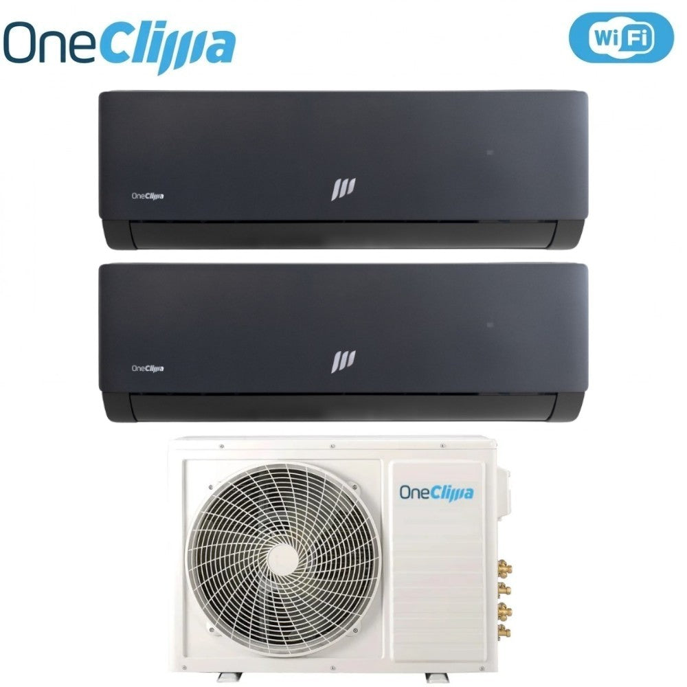oneclima condizionatore dual split oneclima prime black 1218 con mlt27x3y24 r 32 wi fi integrato