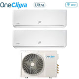 oneclima condizionatore dual split oneclima ultra 1212 con mlt18x2y24 r 32 wi fi integrato pannello telato