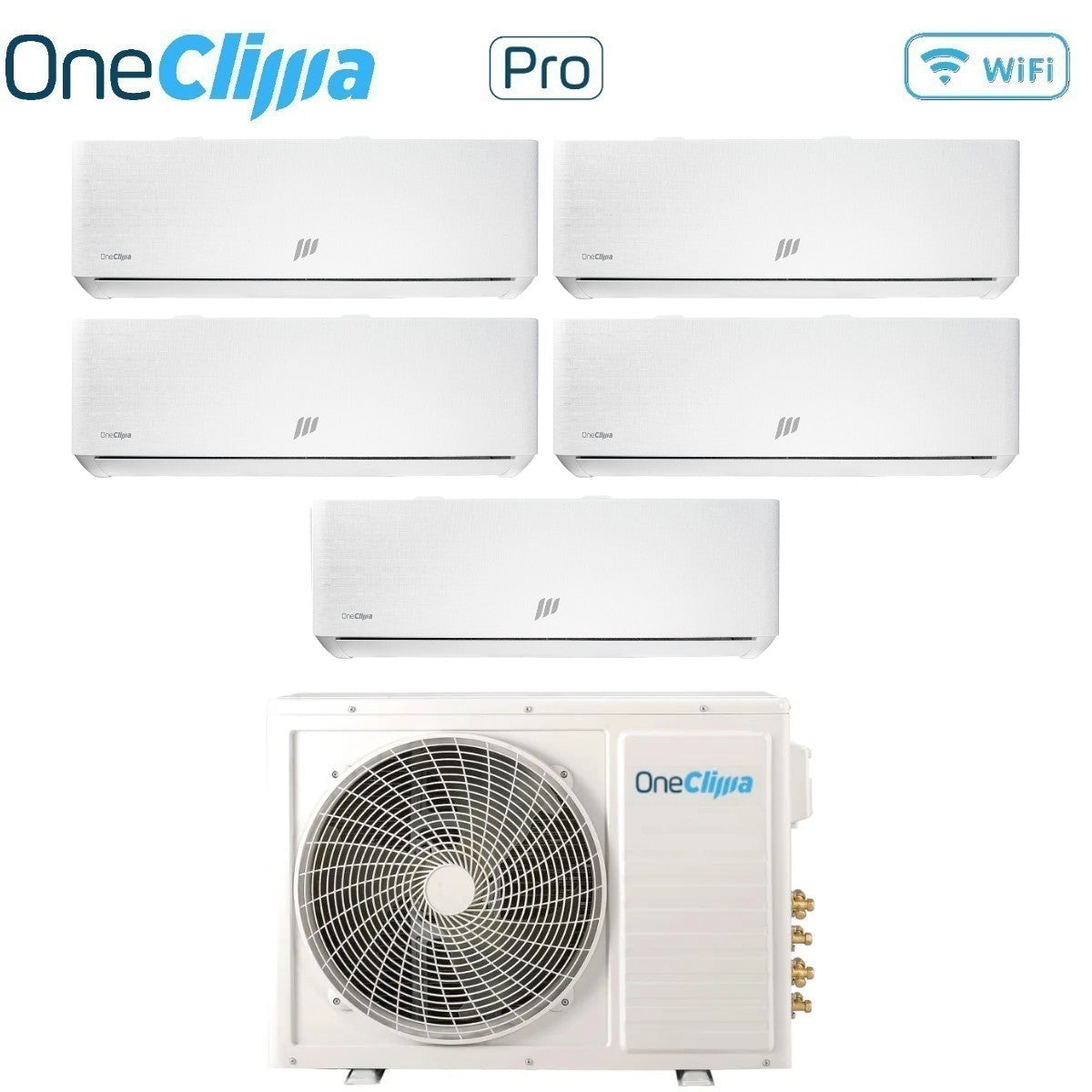 oneclima condizionatore penta split oneclima ultra 999912 con mlt42x5y24 r 32 wi fi integrato pannello telato