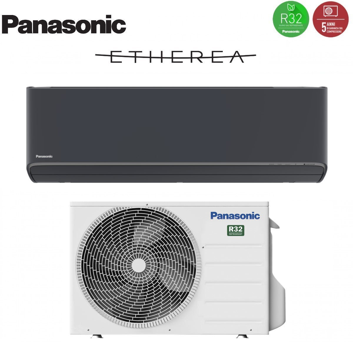 panasonic condizionatore panasonic etherea dark 9000 btu cs xz25zkew h r 32 wi fi integrato ean 8059657072399