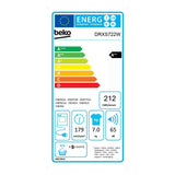 asciugatrice slim a pompa di calore 7 kg beko drxs722w a85xl60xp46 a++