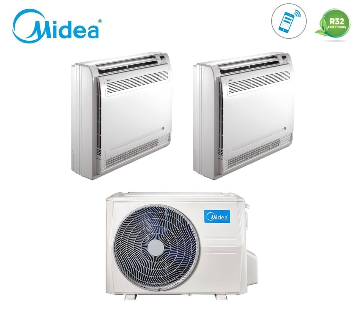 climatizzatore condizionatore console midea dual split inverter 12_12 con m3of 21hfn8 q r 32 12000_12000