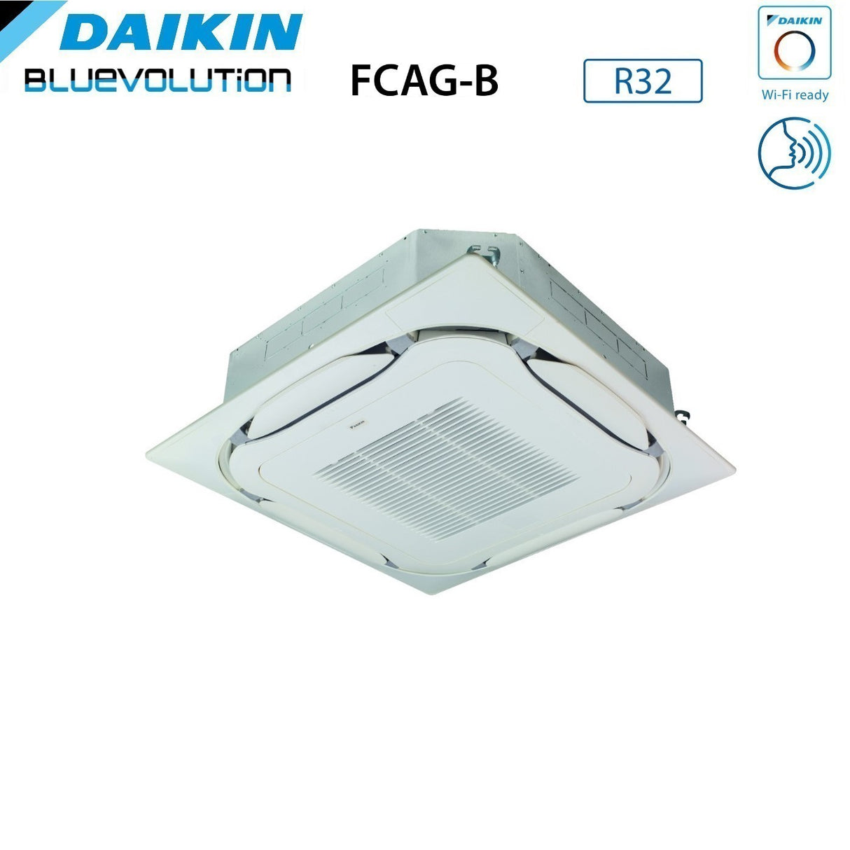 climatizzatore condizionatore daikin bluevolution a cassetta round flow 12000 btu fcag35b _ rzag35a r 32 wi fi optional con griglia standard inclusa
