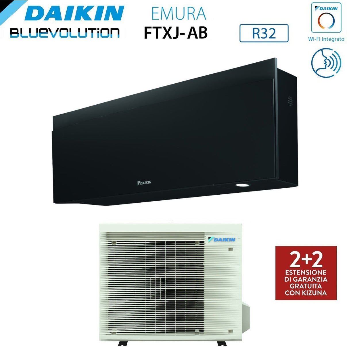 climatizzatore condizionatore daikin bluevolution inverter serie emura black iii 18000 btu ftxj50ab r 32 wi fi integrato classe a___ garanzia italiana novita