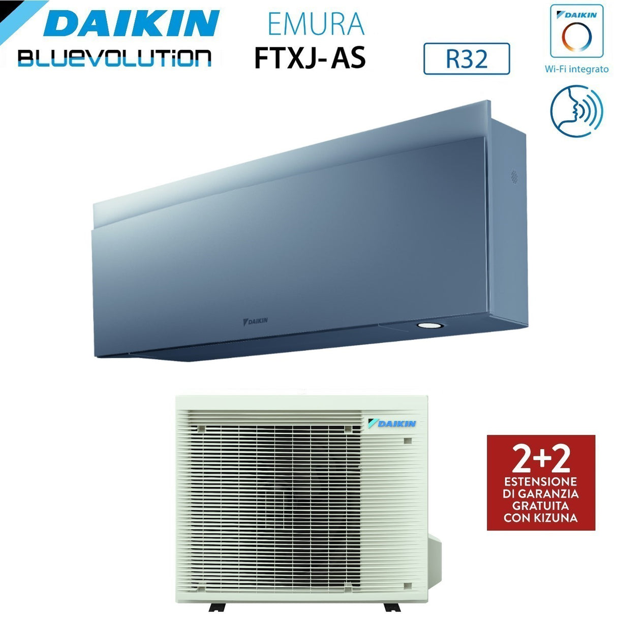 climatizzatore condizionatore daikin bluevolution inverter serie emura silver 18000 btu ftxj50as r 32 wi fi integrato classe a__ garanzia italiana novita