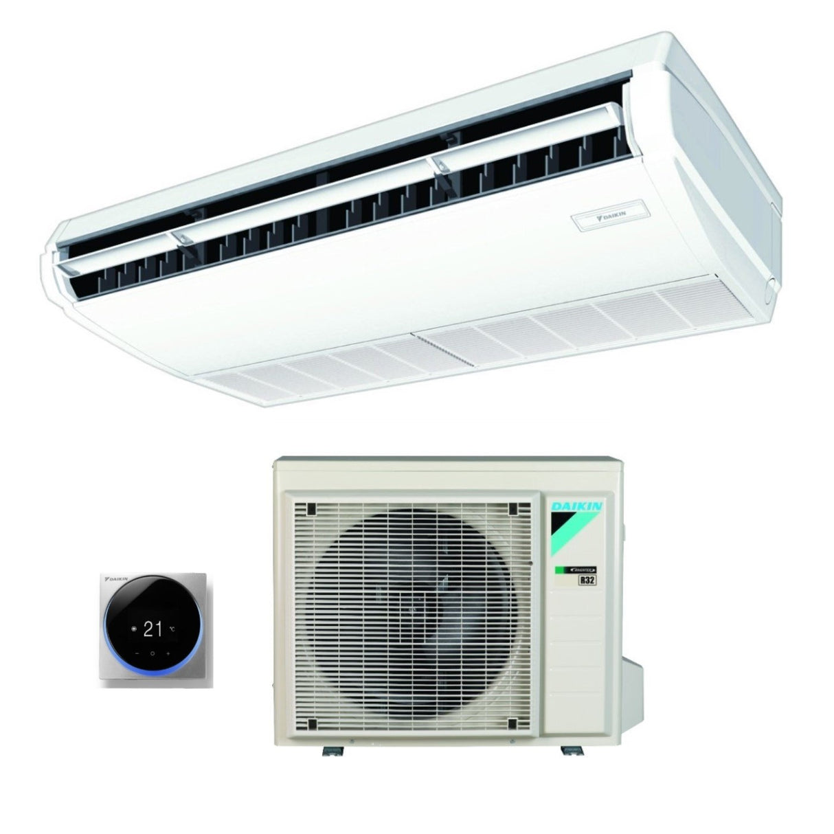 climatizzatore condizionatore daikin pensile a soffitto dc inverter 24000 btu fha71a monofase r 32 wi fi optional con comando a filo