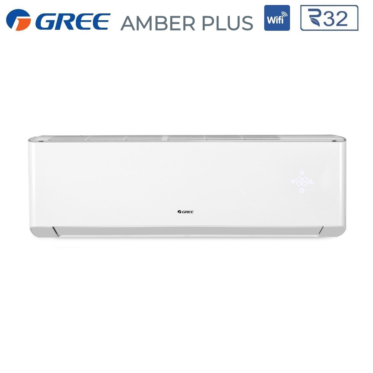 climatizzatore condizionatore gree dual split inverter serie amber plus 12_18 con gwhd 24 nk6oo r 32 wi fi integrato 12000_18000