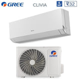 climatizzatore condizionatore gree inverter serie clivia white 12000 btu gwh12aucxb k6dna1a i r 32 wi fi integrato a__ a_ colore bianco