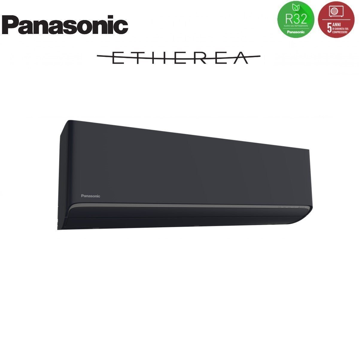 climatizzatore condizionatore panasonic dual split inverter serie etherea dark 7_12 con cu 2z50tbe r 32 wi fi integrato colore grigio grafite 7000_12000