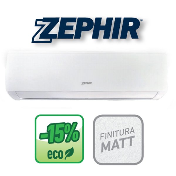 climatizzatore condizionatore zephir inverter serie matt 24000 btu zem24000 r 32 classe a__ a_