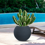 divina garden vaso in resina da esterno interno per piante tondo a sfera di design d 40x33h botticelli grigio ean 8056157808954