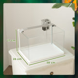 easycomfort easycomfort acquario in vetro con luci led da 20l filtro e pompa dacqua 38x26x27 cm bianco