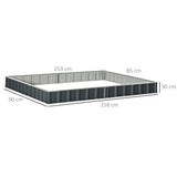 easycomfort easycomfort aiuola rialzata modulabile r senza fondo in acciaio zincato 258x90x30 cm grigio scuro