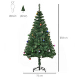 easycomfort easycomfort albero di natale 150cm con 420 rami in pvc ignifughi albero di natale con decorazioni e rami folti verde