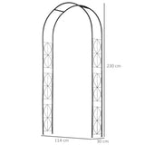 easycomfort easycomfort arco per rose e supporto per piante rampicanti in metallo 114x30x230cm nero