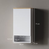 easycomfort easycomfort armadietto bagno a muro con mensole regolabili e ripiano aperto in legno e mdf 40x27x77 cm bianco