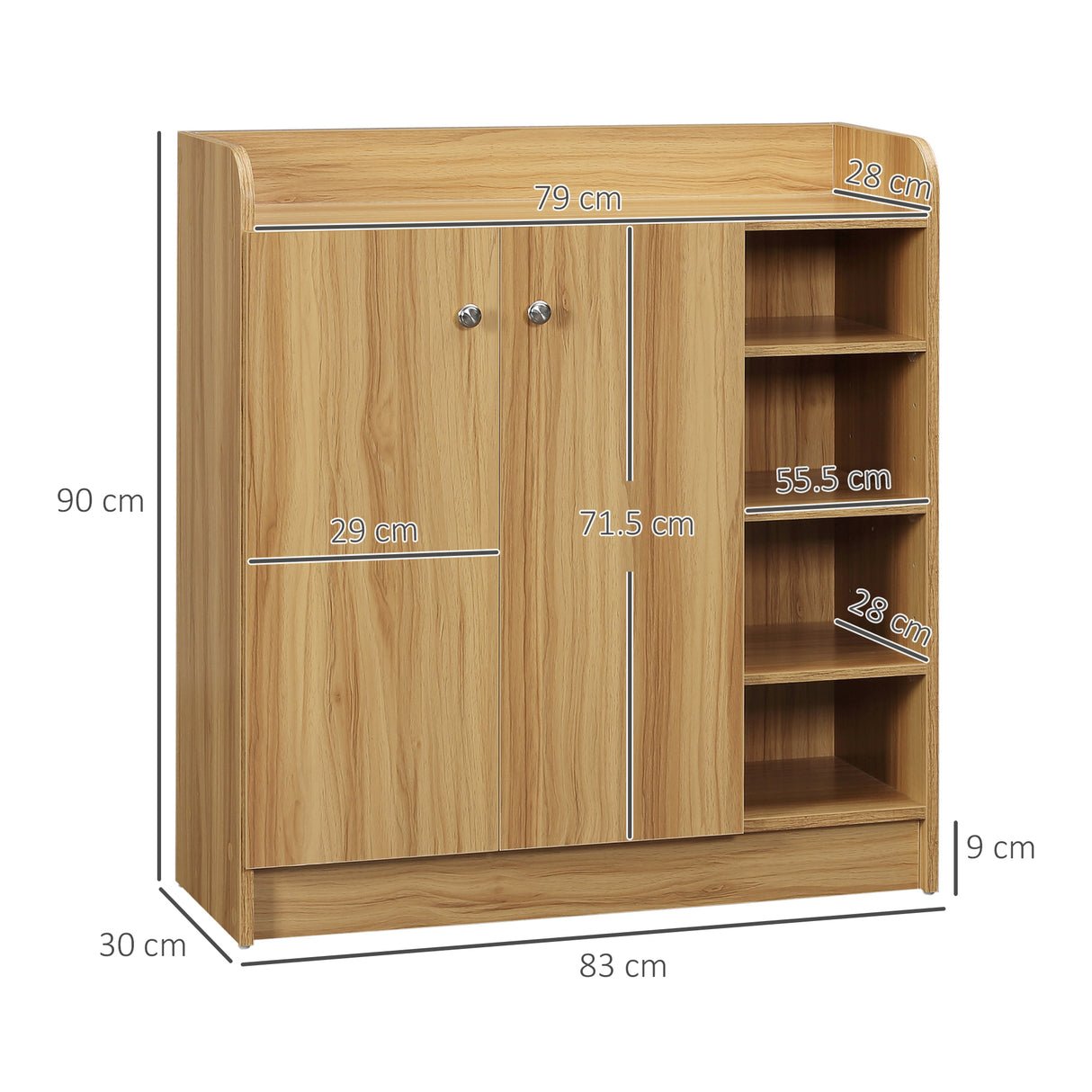 easycomfort easycomfort armadio scarpiera salvaspazio e moderno in legno per 12 paia con 4 ripiani aperti 83x30x90 cm marrone chiaro