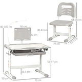 easycomfort easycomfort banco scuola con sedia per bambini 6 12 anni con altezza e inclinazione regolabile grigio