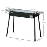 easycomfort easycomfort barbecue a carbonella con 2 griglie e cestini laterali 94x39x70cm nero