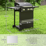 easycomfort easycomfort barbecue a gas con bruciatori indipendenti coperchio con termometro e tavolino laterale nero