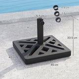 easycomfort easycomfort base per ombrellone da 15kg quadrata per ombrelloni max 2 2 m e pali da 323848 mm nero