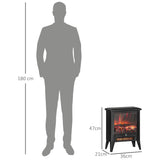 easycomfort easycomfort caminetto elettrico da 1800w con effetto fiamma a 3 intensita in metallo e vetro 36x21x47 cm nero