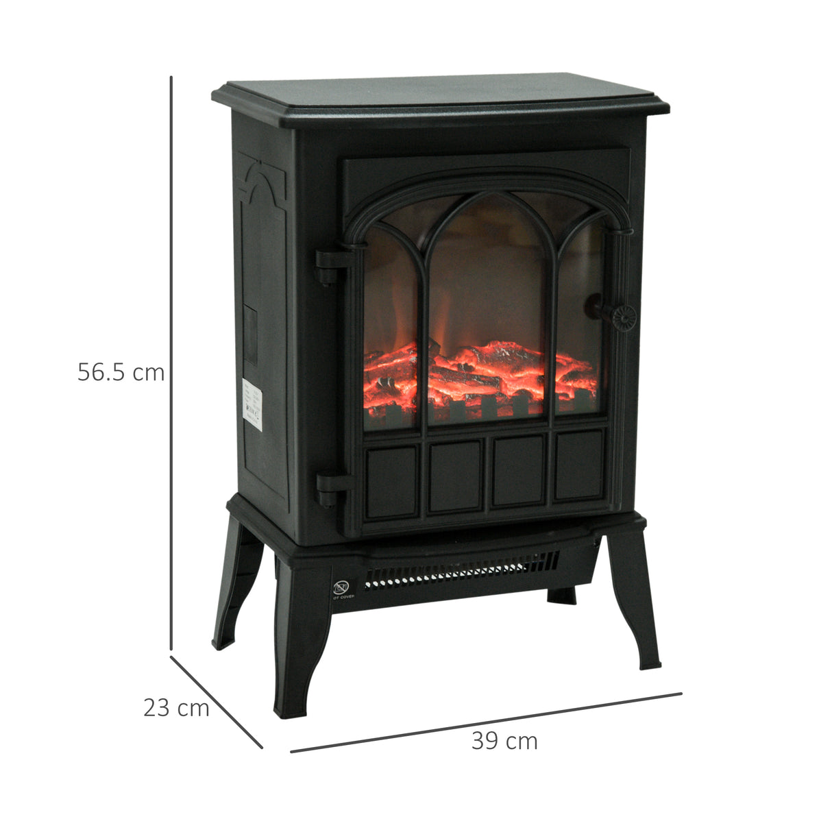 easycomfort easycomfort camino da terra elettrico potenza 1000w 2000w con effetto fiamma luminosita regolabile ferro e vetro 392356 5cm ean 8054144130767