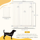 easycomfort easycomfort cancelletto per cani con 4 viti regolabili e nastro adesivo in metallo e plastica 86x104 1 cm bianco