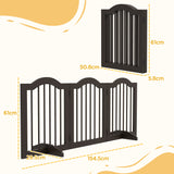 easycomfort easycomfort cancellino per cani pieghevole a 3 sezioni in legno 154 5x29 5x61cm caffe