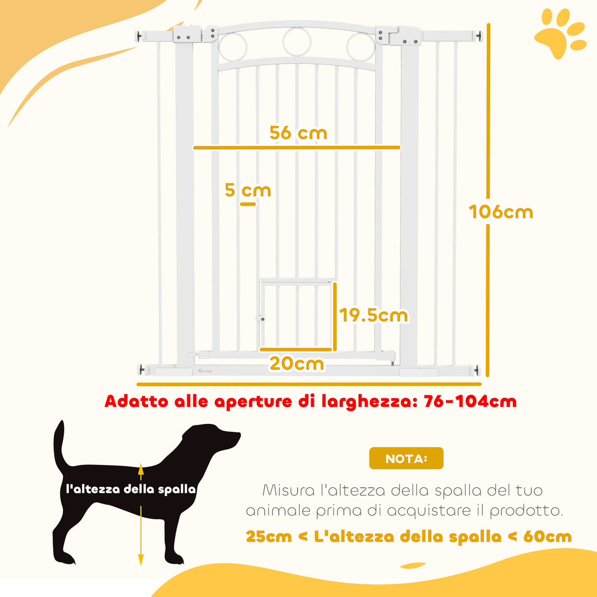 easycomfort easycomfort cancellino per cani regolabile da 76 104 cm cancelletto alto 106 cm con 2 estensioni bianco