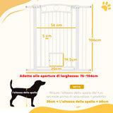 easycomfort easycomfort cancellino per cani regolabile da 76 104 cm cancelletto alto 106 cm con 2 estensioni bianco