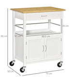 easycomfort easycomfort carrello cucina con cassetto armadietto e scaffale carrellino portavivande con piano in bambu e 4 ruote bianco