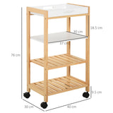easycomfort easycomfort carrello da cucina a 4 livelli in mdf e legno di pino con 4 ruote girevoli 40x30x76 cm bianco e marrone