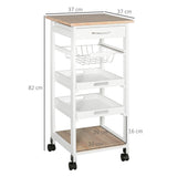 easycomfort easycomfort carrello da cucina salvaspazio in legno di pino e mdf carrello portaoggetti con cassetto cestello 2 vassoi e 4 ruote universale 37x37x82cm bianco ean 8054111844161