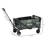 easycomfort easycomfort carrello da giardino da 72l pieghevole con pannello apribile in acciaio e poliestere 114x46x65 92 cm verde