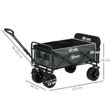 easycomfort easycomfort carrello da giardino da 95l pieghevole con pannello apribile in acciaio e poliestere 125x48x78 102 cm verde