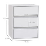 easycomfort easycomfort cassettiera 3 cassetti moderna in legno bianco 40x30x50 5 cm
